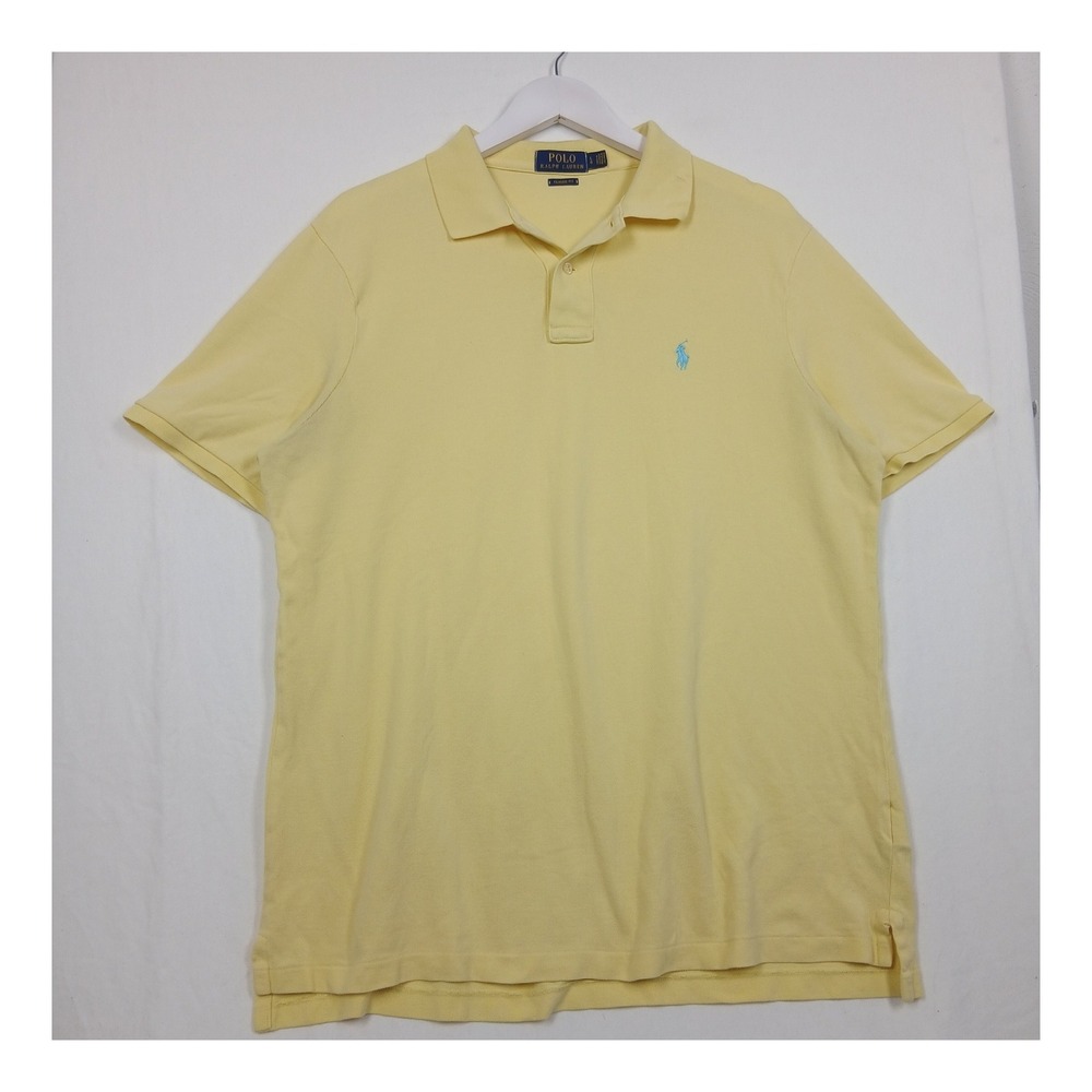 Polo Ralph Lauren Classic Fit Short Sleeve Yellow Cotton Polo Shirt LG